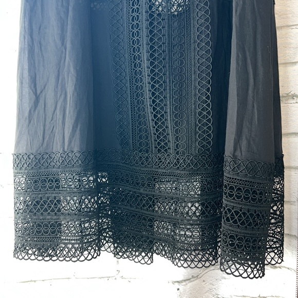 Charo Ruiz Ladies Black "Ruth" Tiered Maxi Skirt, Sheer Panels, Size Medium, NWT - Picture 2 of 5